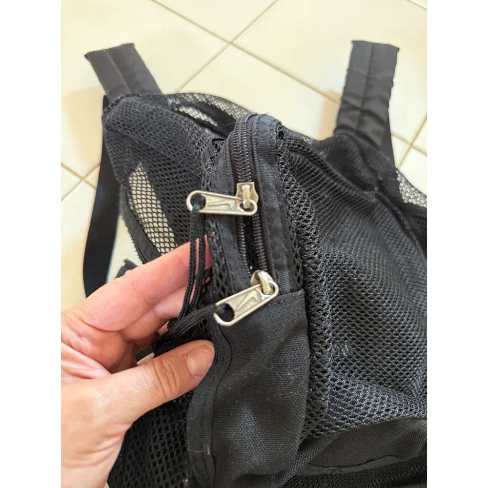 Vintage Nike Mesh Backpack Black Y2K Mini Backpack Sport Utility Bag‎